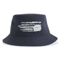 We Are Not Ok Upside Down USA Flag In Distress Sustainable Bucket Hat