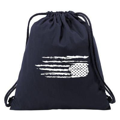 We Are Not Ok Upside Down USA Flag In Distress Drawstring Bag