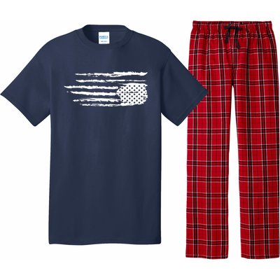 We Are Not Ok Upside Down USA Flag In Distress Pajama Set