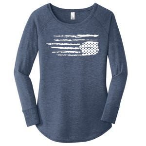 We Are Not Ok Upside Down USA Flag In Distress Women's Perfect Tri Tunic Long Sleeve Shirt