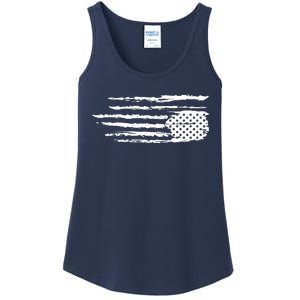 We Are Not Ok Upside Down USA Flag In Distress Ladies Essential Tank