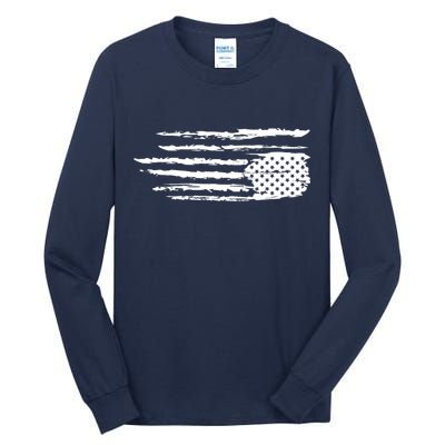 We Are Not Ok Upside Down USA Flag In Distress Tall Long Sleeve T-Shirt