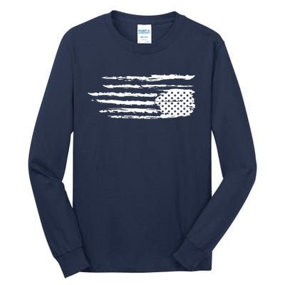 We Are Not Ok Upside Down USA Flag In Distress Tall Long Sleeve T-Shirt