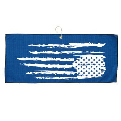 We Are Not Ok Upside Down USA Flag In Distress Large Microfiber Waffle Golf Towel