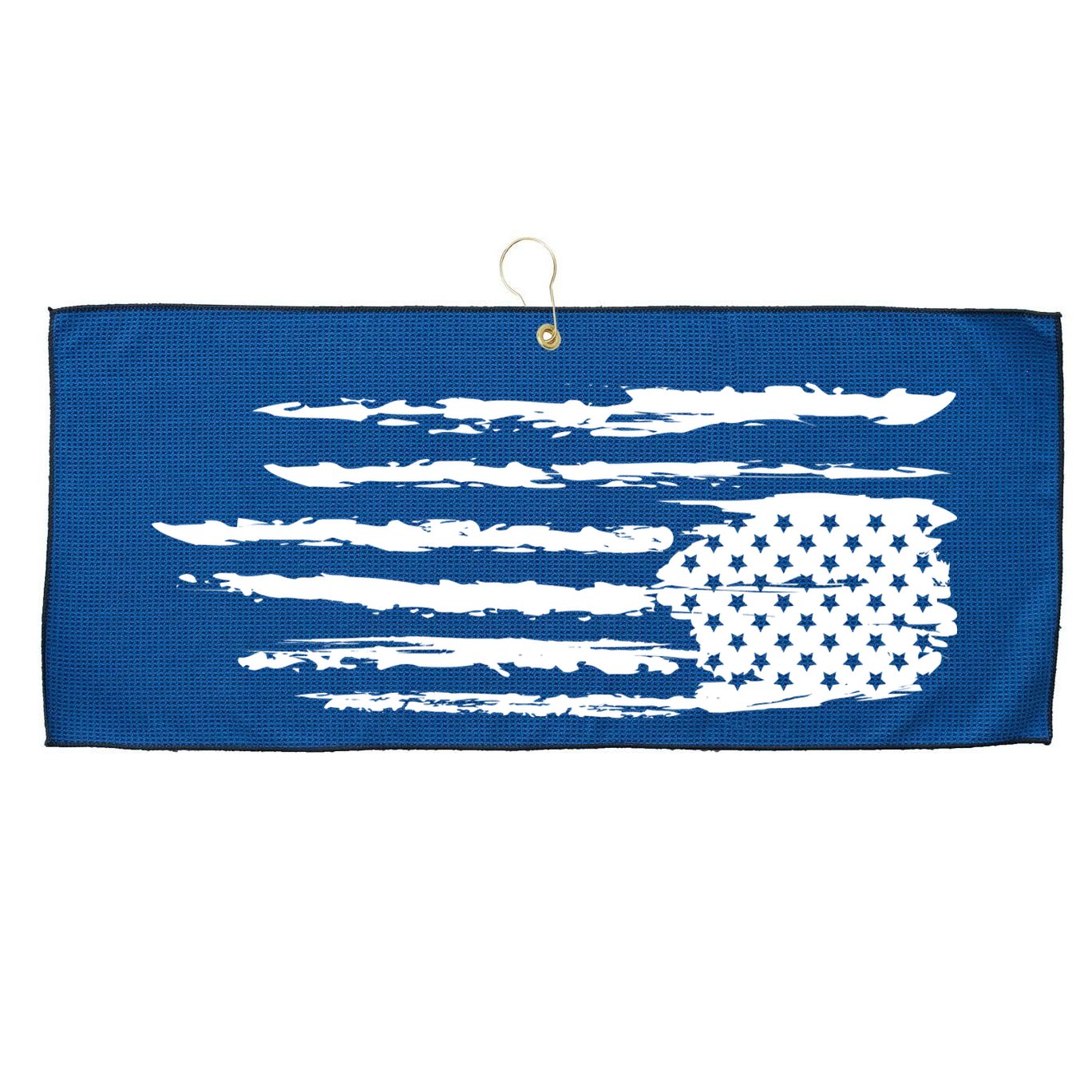 We Are Not Ok Upside Down USA Flag In Distress Large Microfiber Waffle Golf Towel