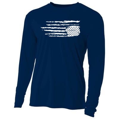 We Are Not Ok Upside Down USA Flag In Distress Cooling Performance Long Sleeve Crew