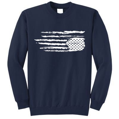 We Are Not Ok Upside Down USA Flag In Distress Tall Sweatshirt