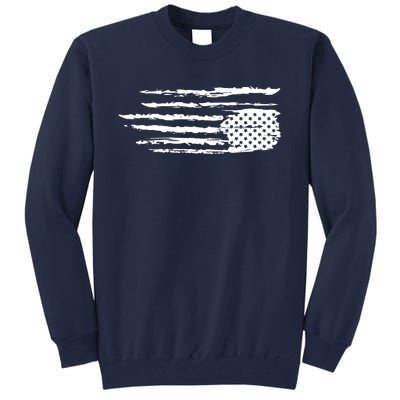 We Are Not Ok Upside Down USA Flag In Distress Tall Sweatshirt