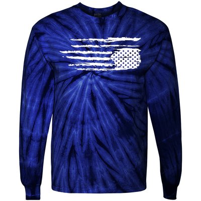 We Are Not Ok Upside Down USA Flag In Distress Tie-Dye Long Sleeve Shirt