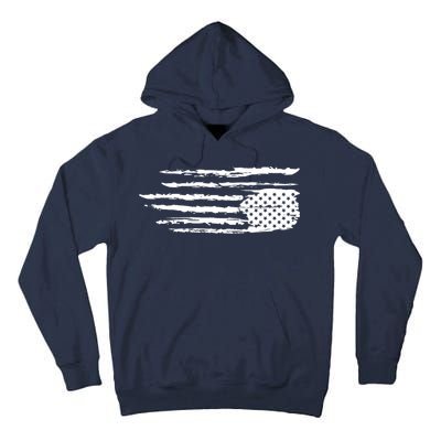 We Are Not Ok Upside Down USA Flag In Distress Tall Hoodie
