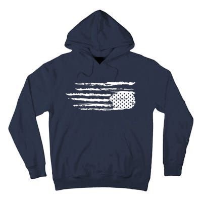 We Are Not Ok Upside Down USA Flag In Distress Tall Hoodie