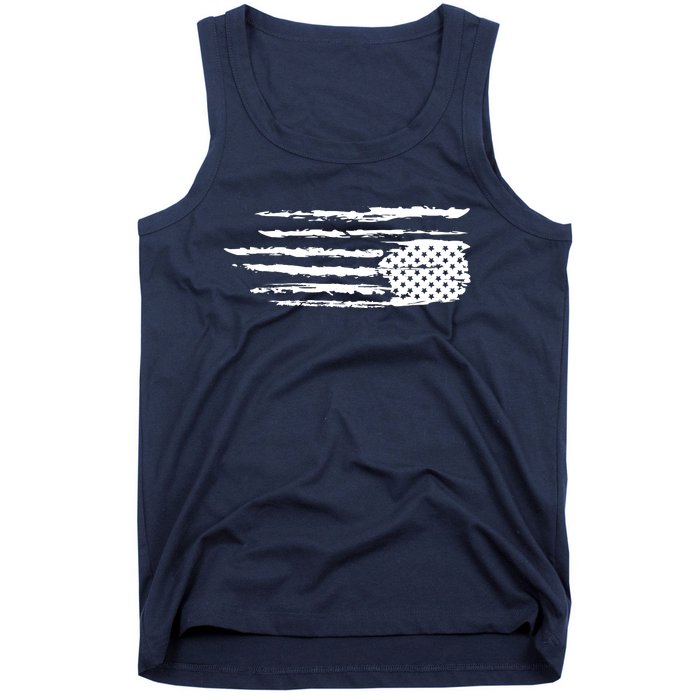 We Are Not Ok Upside Down USA Flag In Distress Tank Top