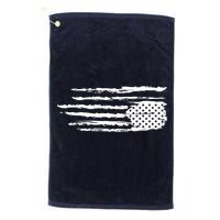 We Are Not Ok Upside Down USA Flag In Distress Golf Towel
