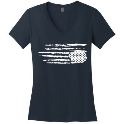 We Are Not Ok Upside Down USA Flag In Distress Women's V-Neck T-Shirt