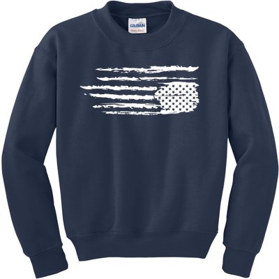 We Are Not Ok Upside Down USA Flag In Distress Kids Sweatshirt