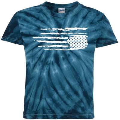 We Are Not Ok Upside Down USA Flag In Distress Kids Tie-Dye T-Shirt