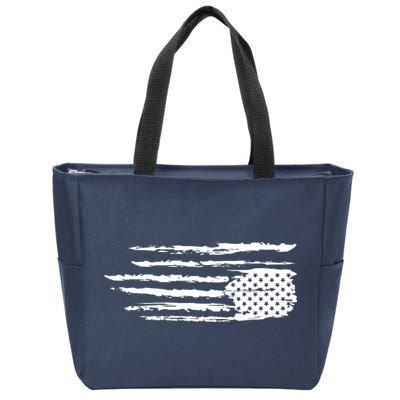 We Are Not Ok Upside Down USA Flag In Distress Zip Tote Bag