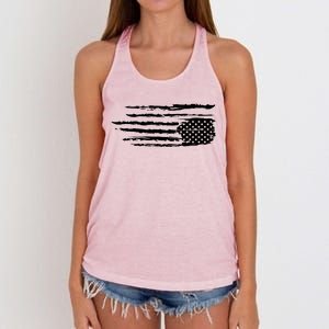 We Are Not Ok Upside Down USA Flag In Distress Women's Knotted Racerback Tank