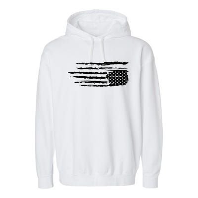 We Are Not Ok Upside Down USA Flag In Distress Garment-Dyed Fleece Hoodie