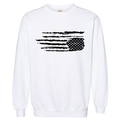 We Are Not Ok Upside Down USA Flag In Distress Garment-Dyed Sweatshirt