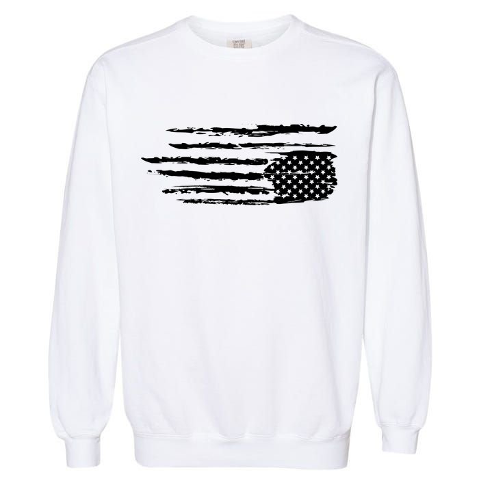 We Are Not Ok Upside Down USA Flag In Distress Garment-Dyed Sweatshirt