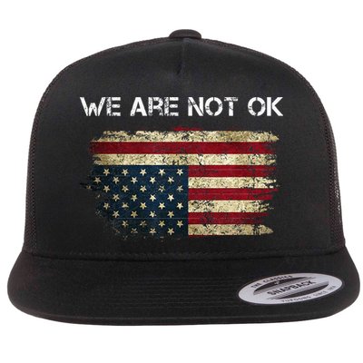 We Are Not Ok Usa Flag Upside Down Flatbill Hat