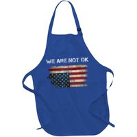 We Are Not Ok Usa Flag Upside Down Apron