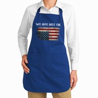 We Are Not Ok Usa Flag Upside Down Apron
