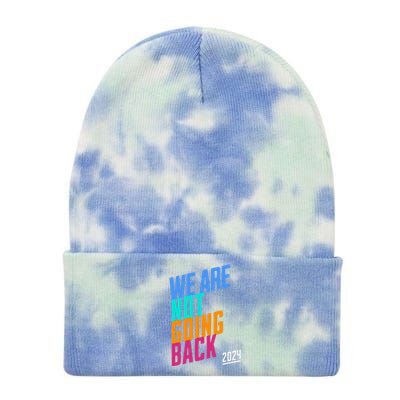 We Are Not Going Back Kamala Tie Dye 12in Knit Beanie