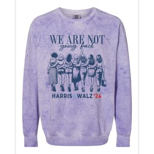 We Are Not Going Back Kamala Harris Waltz 24 Madam President Great Gift Colorblast Crewneck Sweatshirt