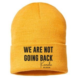 We Are Not Going Back Kamala Rally Chants Sustainable Knit Beanie