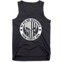 We Are Not Descended From Fearful  Patriotic 1776 Skull Tank Top