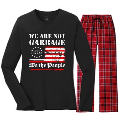 We Are Not Garbage Proud Garbage Women's Long Sleeve Flannel Pajama Set 