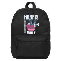 We Are Not Going Back Kamala Harris Tim Walz 2024 Vote Election Peace Sign Flag 16 in Basic Backpack