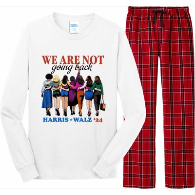 We Are Not Going Back Kamala Harris Waltz 24 Madam President Long Sleeve Pajama Set