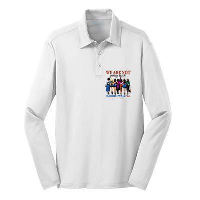 We Are Not Going Back Kamala Harris Waltz 24 Madam President Silk Touch Performance Long Sleeve Polo