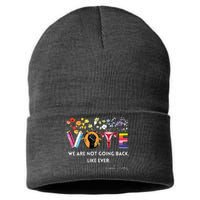 We Are Not Going Back Like Ever Feminist Human Rights Sustainable Knit Beanie