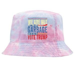 We Are Not Garbage Vote Trump 2024 Tie-Dyed Bucket Hat