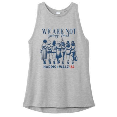 We Are Not Going Back Kamala Harris Waltz 24 Madam President Ladies PosiCharge Tri-Blend Wicking Tank