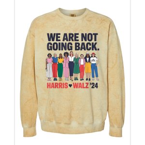 We Are Not Going Back Kamala Harris Waltz 24 Madam President Colorblast Crewneck Sweatshirt