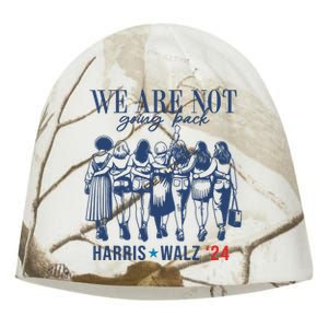 We Are Not Going Back Kamala Harris Waltz 24 Eleciton Kati - Camo Knit Beanie