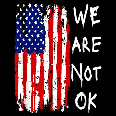 We Are Not Okay Vintage American Flag Patriotic T-Shirt