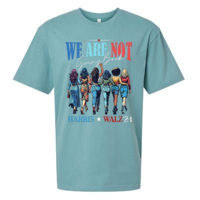 We Are Not Going Back Kamala Harris Waltz 24 Sueded Cloud Jersey T-Shirt