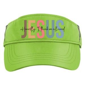 We All Need Jesus Romans 3:23 Christian Bible Verse Front & Back Adult Drive Performance Visor