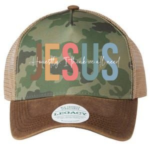 We All Need Jesus Romans 3:23 Christian Bible Verse Front & Back Legacy Tie Dye Trucker Hat