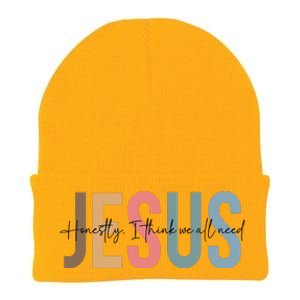 We All Need Jesus Romans 3:23 Christian Bible Verse Front & Back Knit Cap Winter Beanie