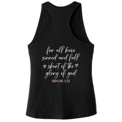 We All Need Jesus Romans 3:23 Christian Bible Verse Front & Back Ladies PosiCharge Tri-Blend Wicking Tank