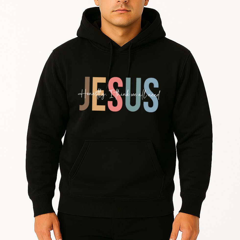We All Need Jesus Romans 3:23 Christian Bible Verse Front & Back Hoodie