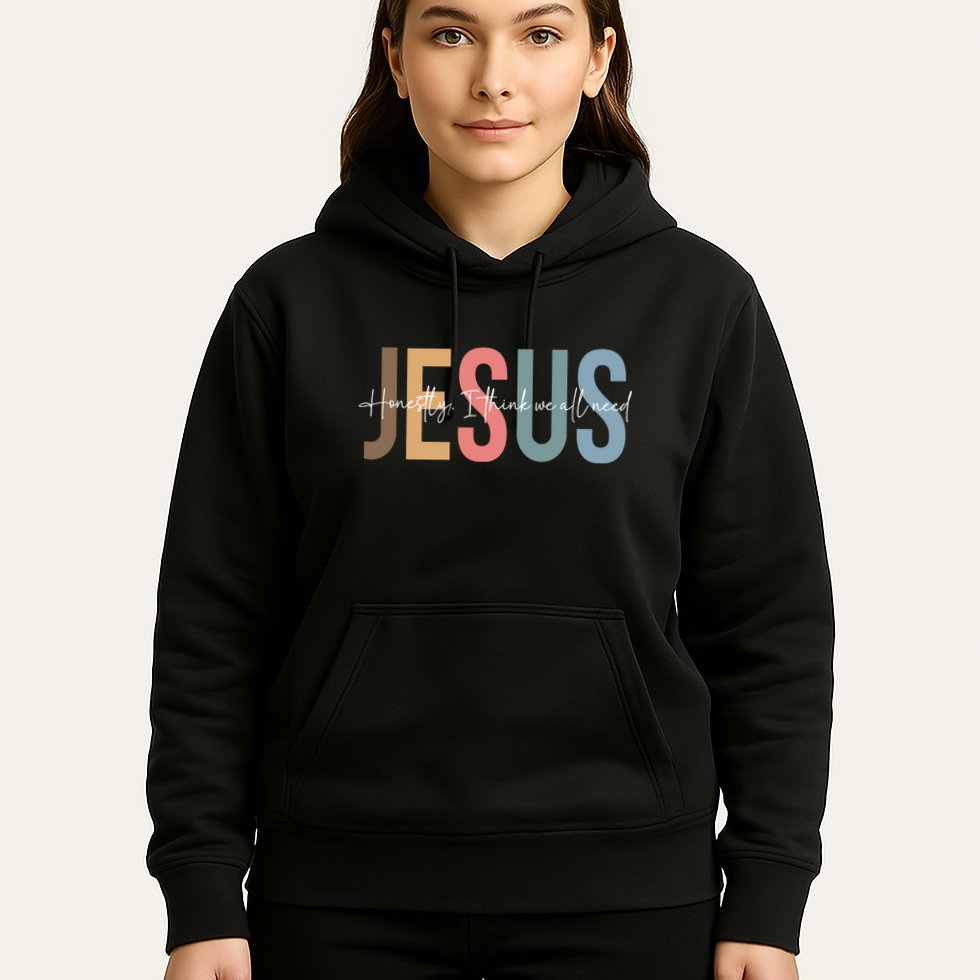 We All Need Jesus Romans 3:23 Christian Bible Verse Front & Back Hoodie