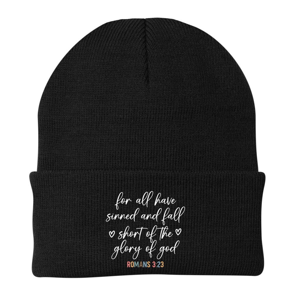 We All Need Jesus Romans 3:23 Christian Bible Verse Front & Back Beanie